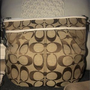 Canvas Coach Crossbody Handbag